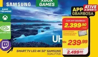GBarbosa Smart tv led 4k 50” samsung 50au7700 oferta