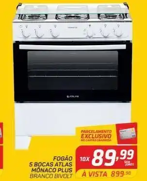 GBarbosa Fogão 5 bocas atlas mônaco plus branco bivolt oferta