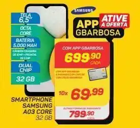 GBarbosa Smartphone samsung a03 core 32 gb oferta