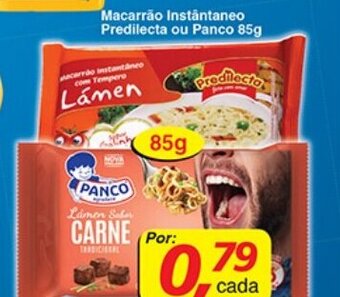 Supermercados Guanabara Macarrao Instantaneo Predilecta ou Panco 85g oferta