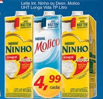 Supermercados Guanabara Leite Int. Ninho ou Desn. Molico UHT Longa Vida Tp 1L oferta