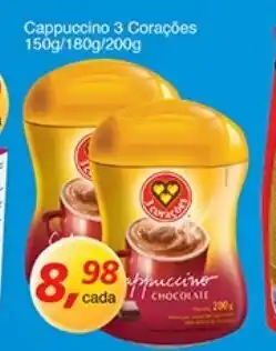 Supermercados Guanabara Cappuccino 3 Coracoes 150g/180g/200g oferta