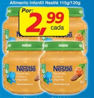 Alimento Infantil Nestle 115g/120g