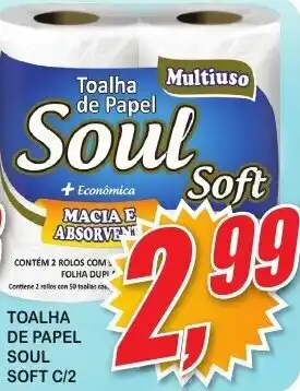 Toalha TOALHA DE PAPEL SOUL SOFT C/2