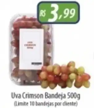 Supermercados Rondon Uva Crimson Bandeja 500g oferta