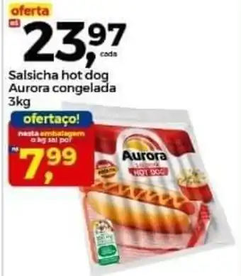 Salsicha hot dog Aurora congelada 3kgSalsicha hot dog Aurora congelada 3kg