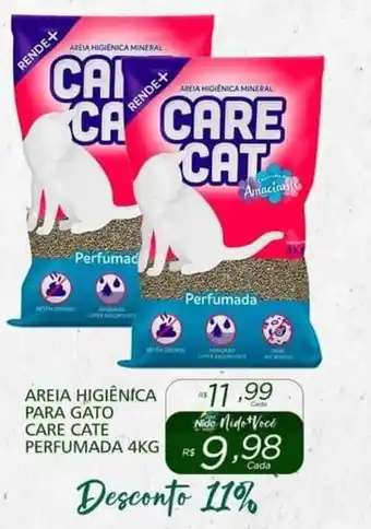 AREIA HIGIÊNICA PARA GATO CARE CATE PERFUMADA 4KG