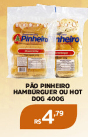 Pinheiro Supermercado PÃO PINHEIRO HAMBURGUER OU HOT DOG 400G oferta