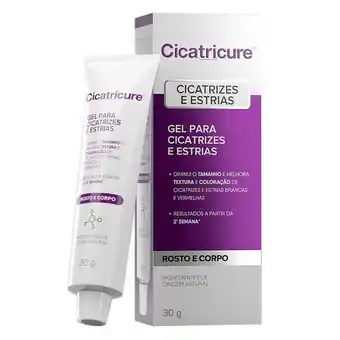 Farmácia Permanente Cicatricure gel para cicatrizes e estrias, melhora a textura e coloração e reduz o tamanho de cicatrizes e estrias, 30g oferta