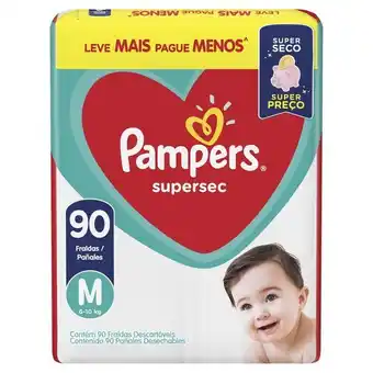 Supermercados Mateus Fralda pampers supersec hiper m 90 unidades oferta