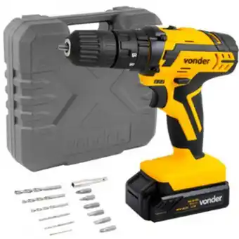 Leroy Merlin Furadeira parafusadeira de impacto 3/8 a bateria 12v com acessórios - pfv 012i - vonder (110v/220v) oferta