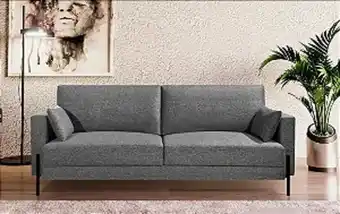 Lojas Guido Sofa 4l viena 2,20mt tecido 6094 - cinza oferta