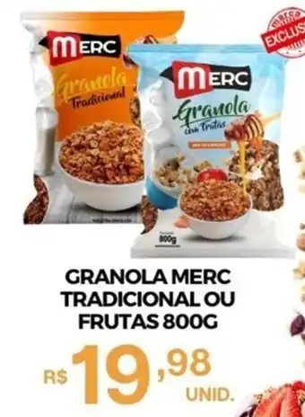 Mercadão Atacadista GRANOLA MERC TRADICIONAL OU FRUTAS 800G oferta