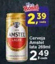 Rossi Supermercado Cerveja Amstel lata 269ml oferta
