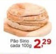 Rossi Supermercado Pão Sirio cada 100g oferta