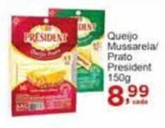 Rossi Supermercado Queijo Mussarela/ Prato President 150g oferta