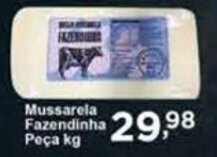 Rossi Supermercado Mussarela Fazendinha Peça kg oferta