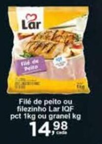 Rossi Supermercado Filé de peito ou filezinho Lar IQF pct 1kg ou granel kg oferta