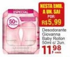 Rossi Supermercado Desodorante Giovanna Baby Rollon 50ml c/ 2un oferta
