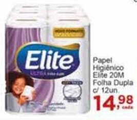 Papel Higiênico Elite 20M Folha Dupla c/ 12un