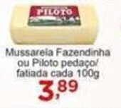 Rossi Supermercado Mussarela Fazendinha ou Piloto pedaço/ fatiada cada 100g oferta