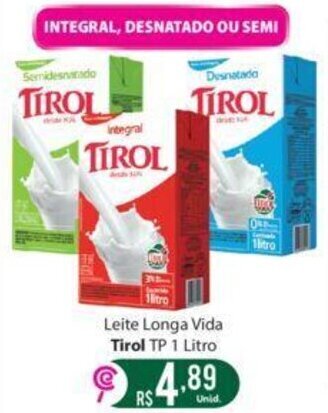 Comercial Esperança Leite Longa Vida Tirol TP 1 Litro oferta
