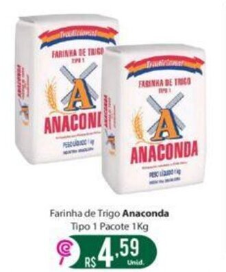 Comercial Esperança Farinha de Trigo Anaconda Tipo 1 Pacote 1Kg oferta