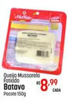 Muffato Queijo Mussarela Fatiado Batavo pacote 150g oferta