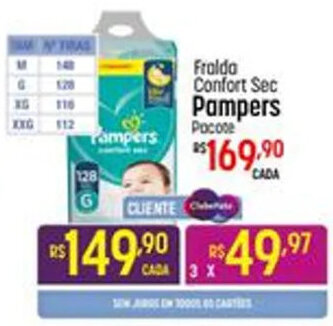 Muffato Fralda Confort Sec Pampers pacote oferta