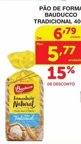 Roldão Pão de forma bauducco 400g oferta