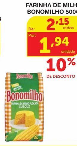 Roldão Farinha de milho bonomilho 500g oferta