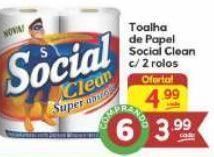 Toalha de papel social clean 2 rolos