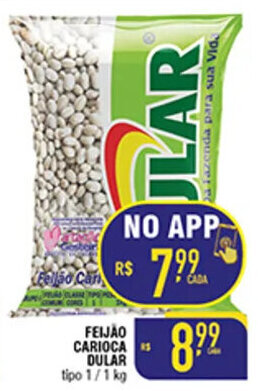 Mercantil Rodrigues FEIJÃO CARIOCA DULAR tipo 1/1 kg oferta