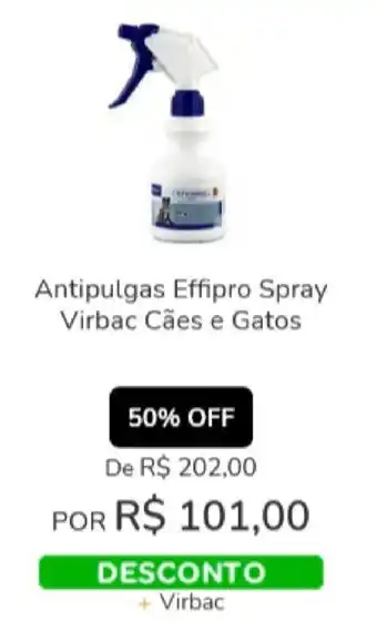 Cobasi Antipulgas Effipro Spray Virbac Caes e Gatos oferta