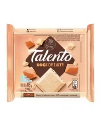 Supermercados Cidade Canção Chocolate garoto talento branco doce de leite 85g oferta