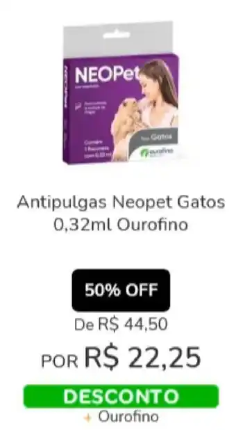 Cobasi Antipulgas Neopet Gatos 0.32ml Ourofino oferta
