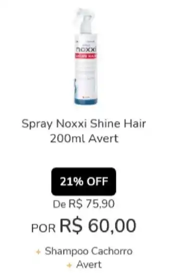 Cobasi Spray Noxxi Shine Hair 200ml Avert oferta