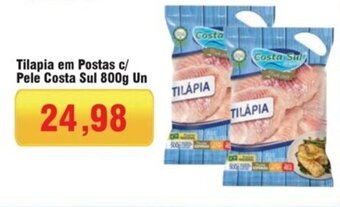 Tilapia em Postas c/ Pele Costa Sul 800g Un