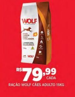 DB Supermercados Ração wolf cães adulto 15kg oferta