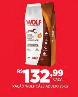 DB Supermercados Ração wolf cães adulto 25kg oferta