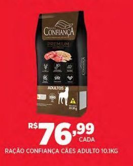 DB Supermercados Ração confiança cães adulto 10.1kg oferta