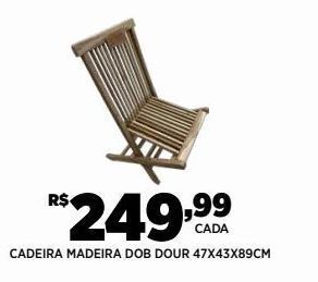 DB Supermercados Cadeira madeira dob dour 47x43x89cm oferta
