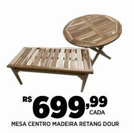 DB Supermercados Mesa centro madeira retang dour oferta