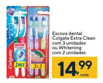 Coop Escova dental Colgate Extra Clean com 3 unidades ou Whitening com 2 unidades oferta