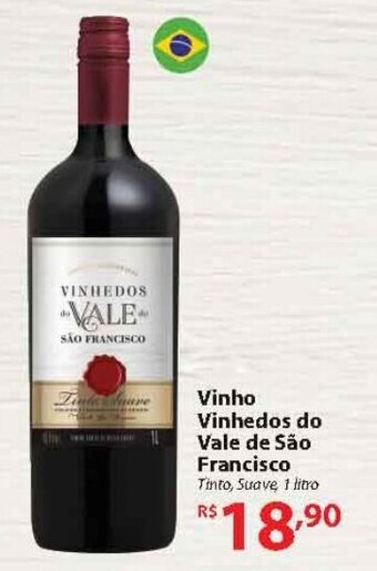 Super Bompreço Vinho Vinhedos do Vale de São Francisco Tinto, Suave 1 litro oferta