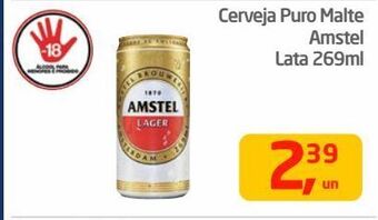 Tenda Atacado Cerveja puro malte amstel lata 269ml oferta