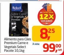 Tenda Atacado Alimento para cães premium carne e vegetais select pacote 10,1kg oferta