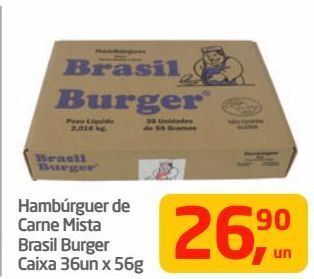 Tenda Atacado Hambúrguer de carne mista brasil burger caixa 36un x 56g oferta