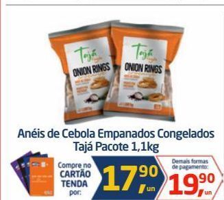 Tenda Atacado Anéis de cebola empanados congelados tajá pacote 1,1kg oferta