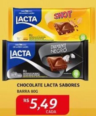 Assaí Atacadista CHOCOLATE LACTA SABORES BARRA 80G oferta